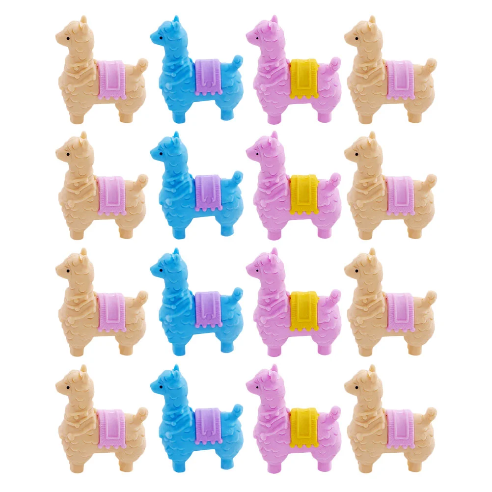 16 Pcs Eraser Kit Kids Toys Animal Erasers for Kindergarten Mini Alpaca Model Children Gift