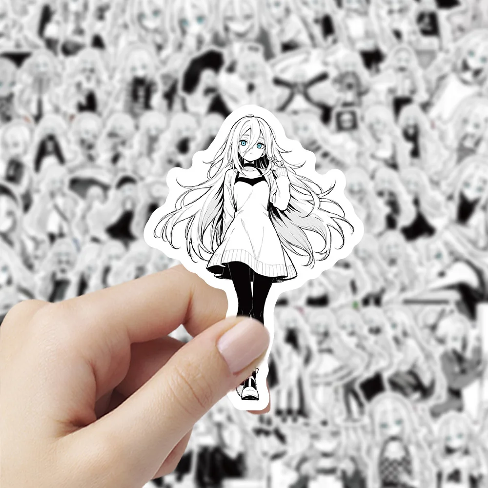 

10/50/100PCS Angels of Death Anime Cute Ray Black and White Graffiti Stickers Waterproof Decals DIY Water Cup Scooter Guitar