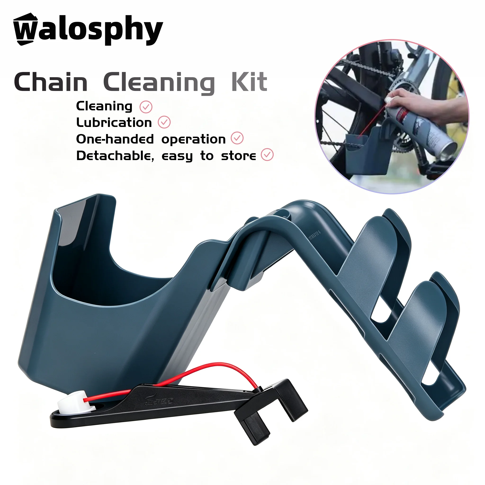 Walosphy Chain Cleaning Tool for Bicycle Portable Grease Storage Container All-in-One Motorbike Cleaning Tool Easy to Use