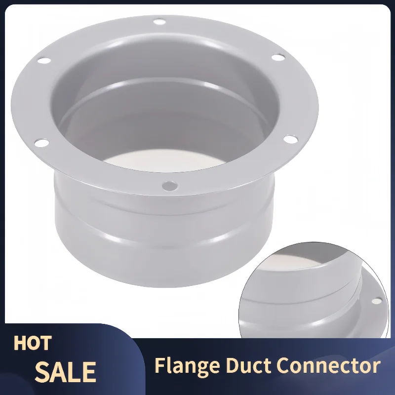 Metal Flange Duct Fan Hose Connector Air Ventilation Adapter 3-8 Inch Flange Adapter Galvanized Gray Vent Pipe For Ventilation