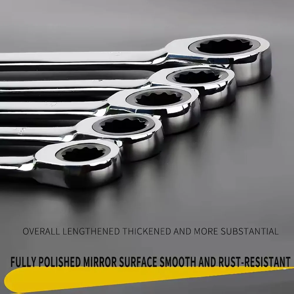 ratchet wrench fixed head mirror polishing 72 Teeth ratchet high torque multi-tool ratchet wrenches auto repair manual tools
