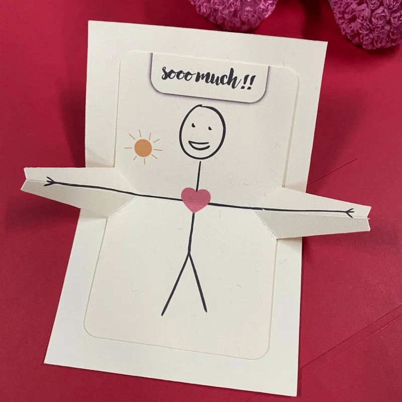 

1pcs Big Hugs, Love Too Much! Cool Guy Pattern Creative Keepsake Gift Card, Couple Anniversary, Couples Birthday Gift