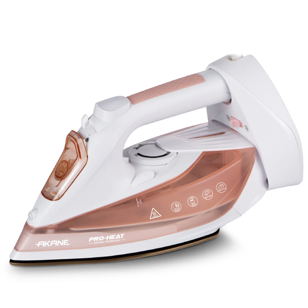 AKANE 2400W مكواة بخار كهربائية من السيراميك، باخرة ملابس قوية لإزالة التجاعيد بسرعة