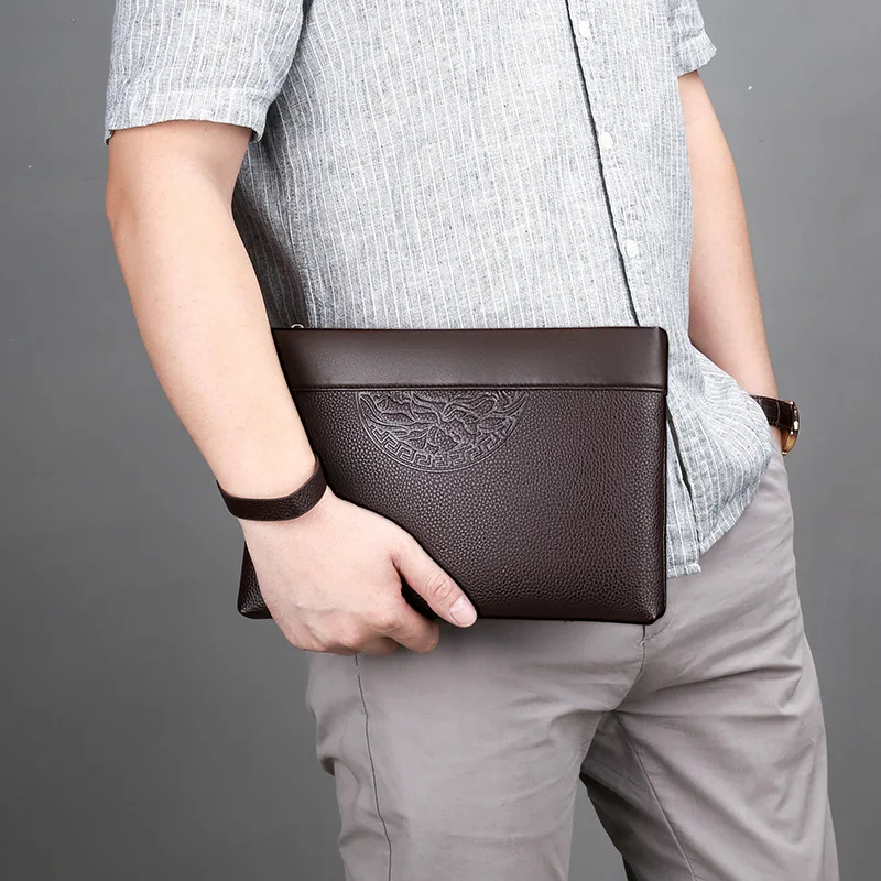 Bolso de hombro de piel sintética para hombre, bandolera de viaje con solapa, sólido, novedad de 2024