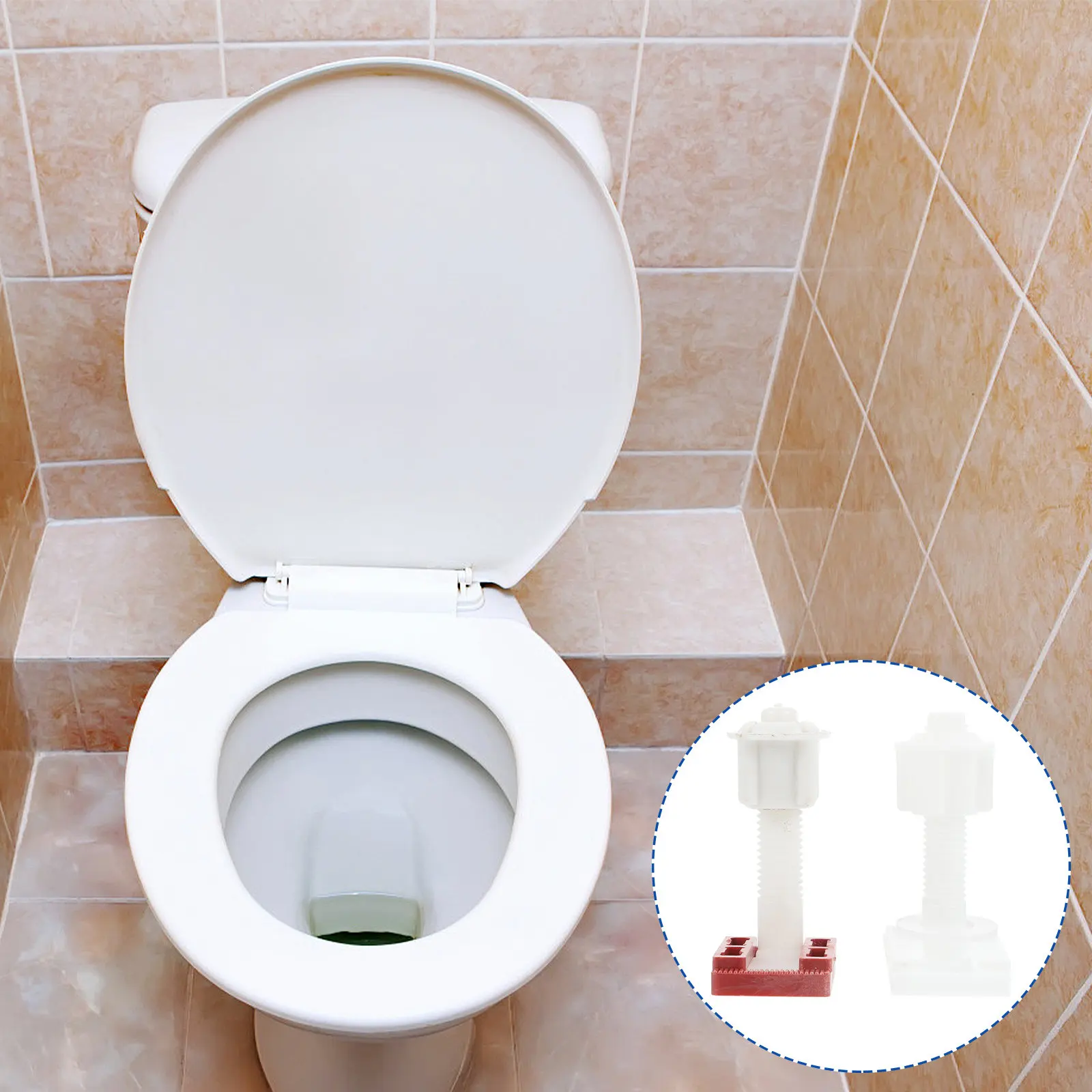 

6Sets Toilet Seat Bolts Plastic Replacement Screws Sturdy Rust Proof Easy Installation for Toilet Cover Fixings in Hotel