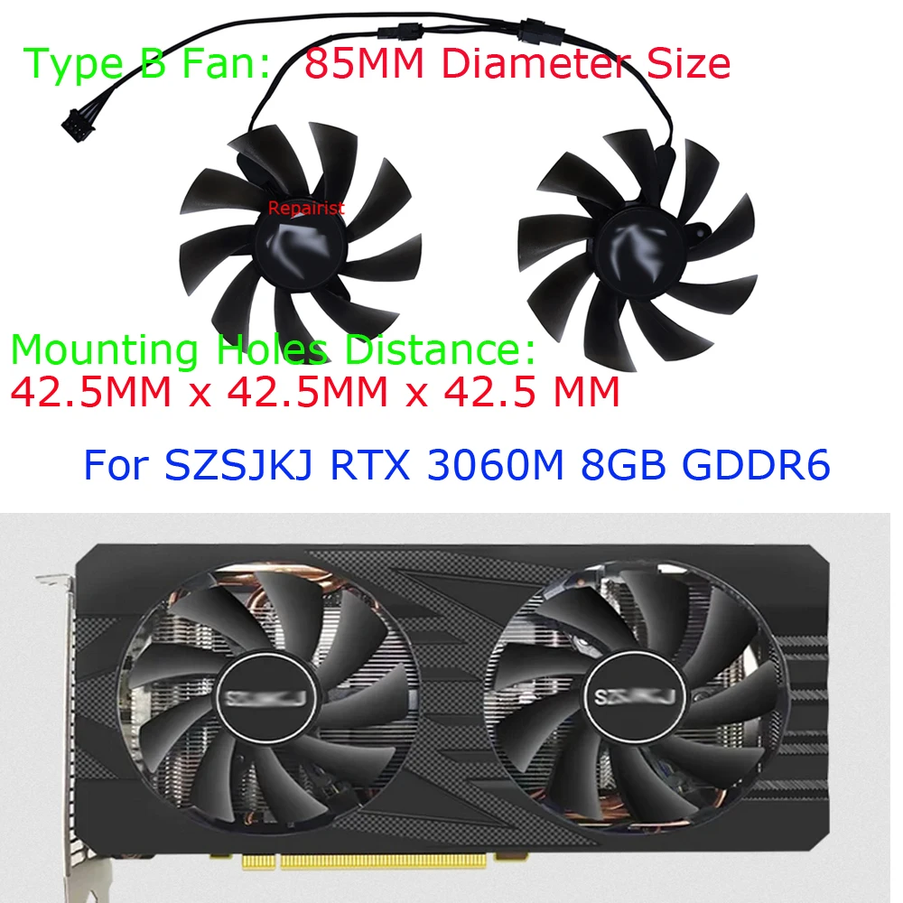 

2Pcs/Set,VGA Graphics Cooler,XY-D09015B,Video Card Fan,For SZSJKJ RTX 3080M 8G,For SZSJKJ RTX3070M 8GB,For SZSJKJ RTX 3060M 12GB