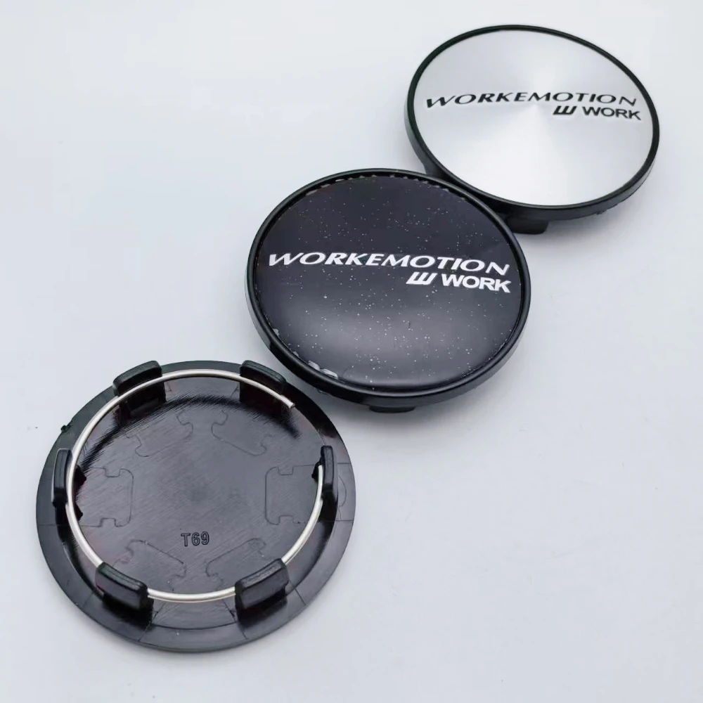 

4pcs 69MM (56MM I.D) W Work Emotion Logo Emblem Badge Car Wheel Center Caps Wheel Hubcaps Rim Hub Cover Replace Car Accessories