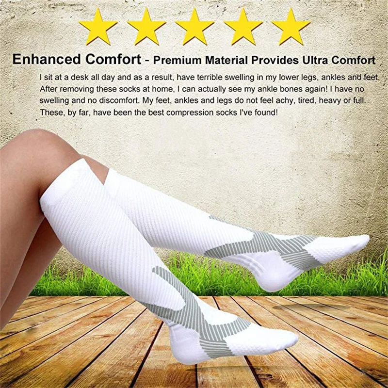 Running Compression Stockings Men Women Marathon Sports Socks Hiking Socks 20-30mmHg Fit Flight Pregnancy Swollen Varicose Veins