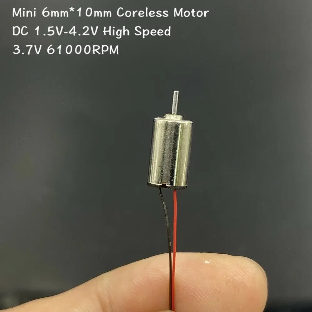 0610 Mini 6mm*10mm Tiny Coreless Motor DC 1.5V 3V 3.7V 61000RPM High Speed For Toy Hobby