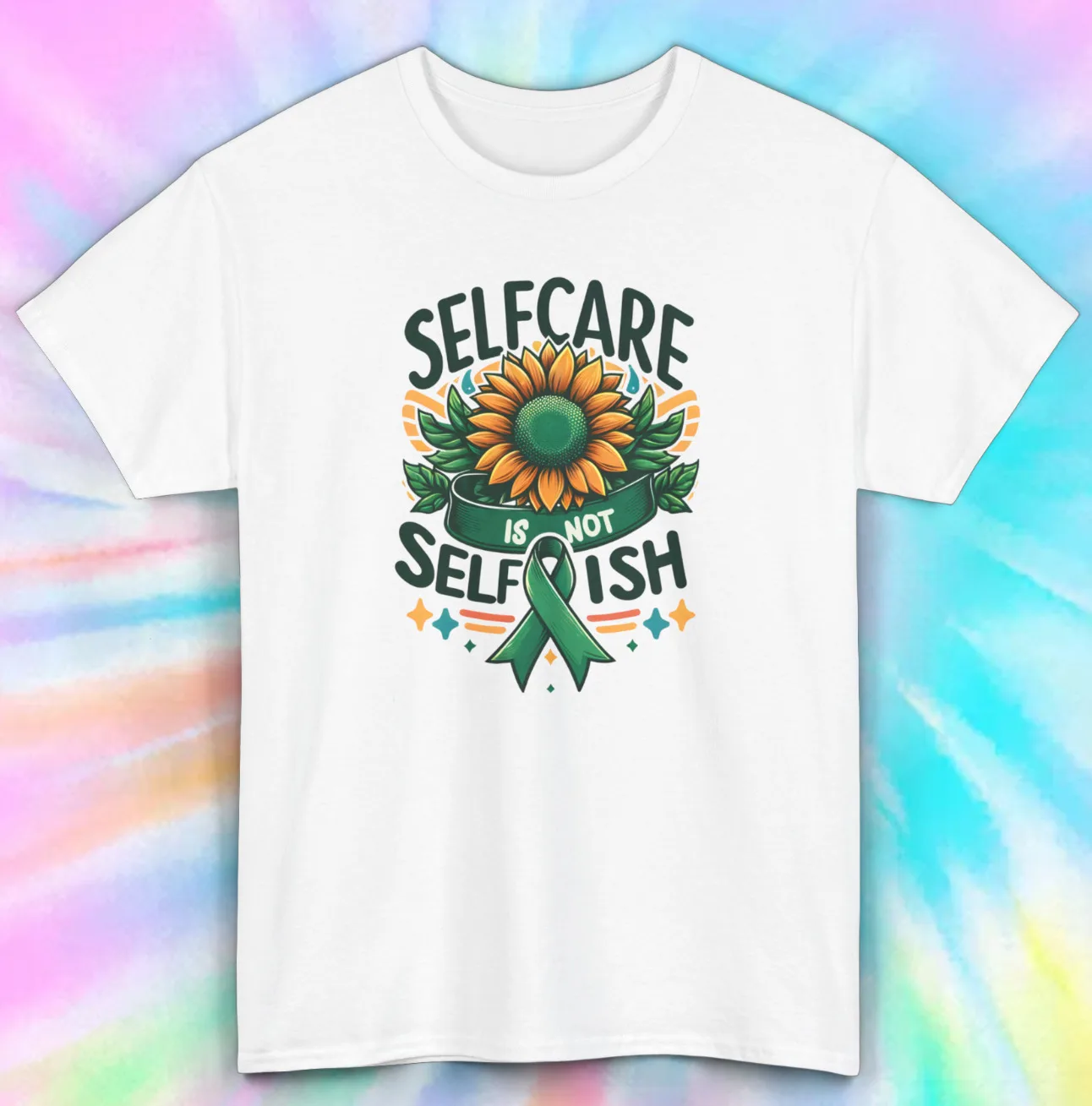 Self Care Awareness T-Shirt | Not Selfish | Floral Ribbon Design | S-5XL