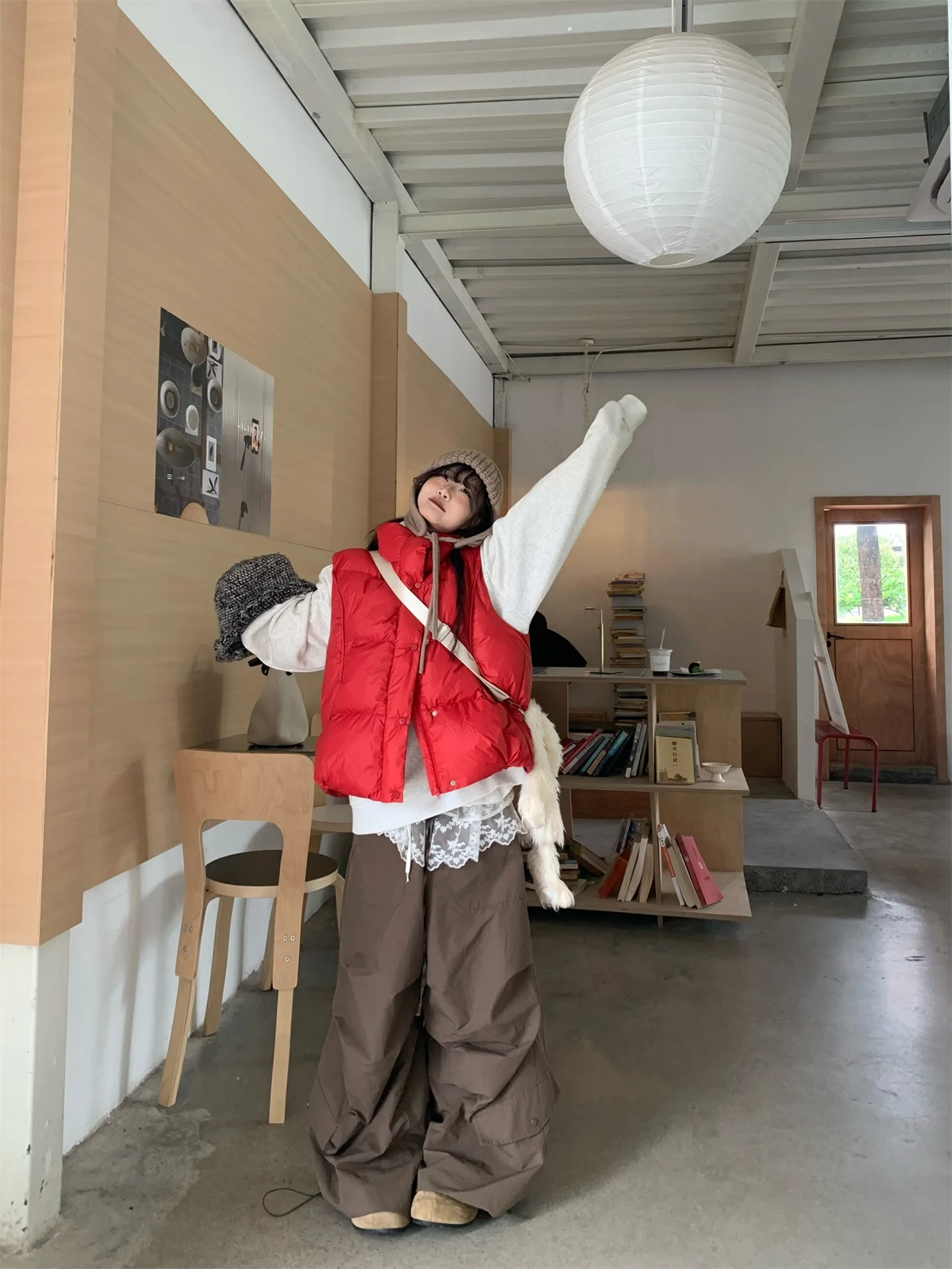 

Cisas, новогодний уличный женский хлопковый жилет, теплый, облегающий, осенне-зимний, свободный крой, повседневная одежда для поездок на работу