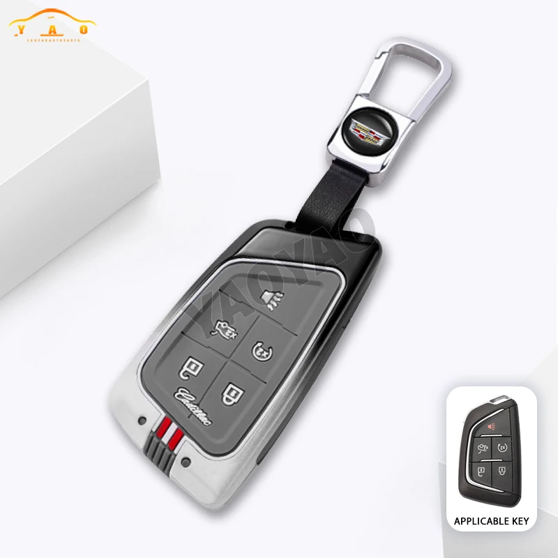 

Zinc alloy gradation Car Key Cases Holder Cover For Cadillac STS CTS SRX XTS ATS CT4 CT5 CT4-V 2010-2015 Key chain Accessories