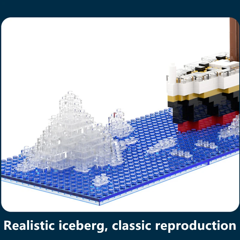 Titanic Creative Luxury Iceberg Cruise Ship Boat Wreck Set City DIY Model Building Blocks Bricks Toys For Children Adult Gift