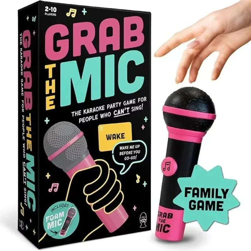 لعبة Lucky Egg الرسمية Grab The Mic Family Karaoke Board Game 2-10 لاعبين لعبة لليالي لعبة فرحان حفلة عيد ميلاد هدية للأطفال #2