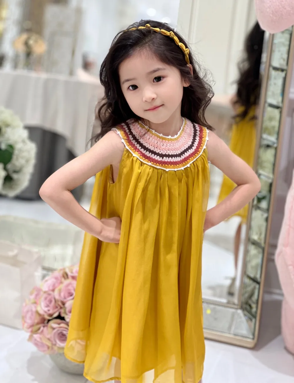 

summer dress baby girl clothes Handmade crochet mesh spliced girls' dress High quality girls' French style dress