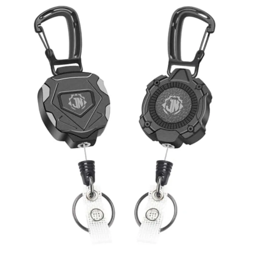 

2Pack Retractable KeychainHeavy Duty Retractable ID Badge Clip Reels with Zinc Alloy Carabiner 31.5 Steel Cord 9 oz Rebound Sty
