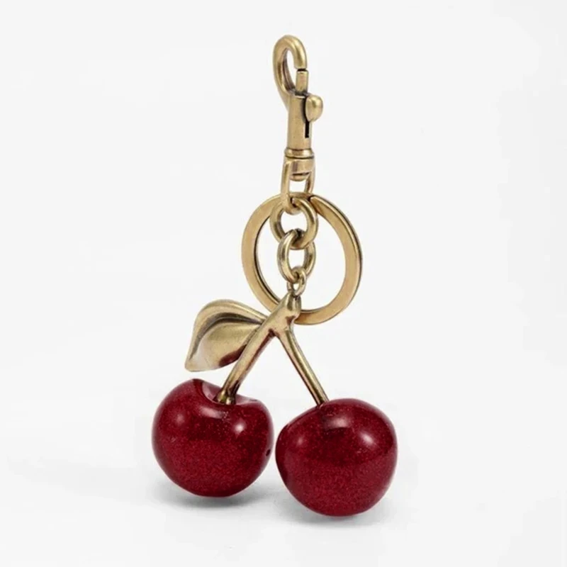 Exquisite Cherry Keychain Pendant Versatile Cherry Bag Charm Keychain Antique CherBag Charm For Women's Accessories