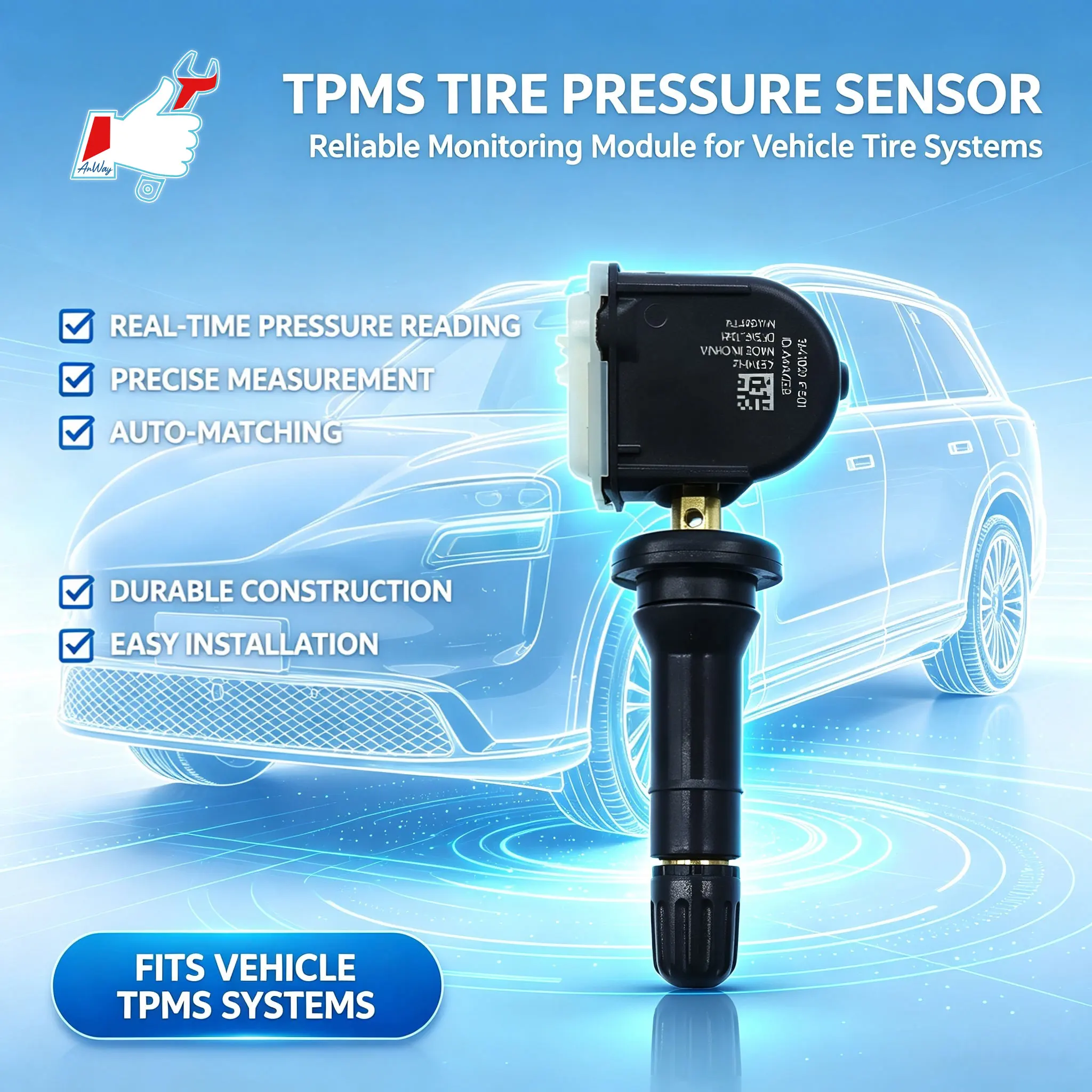Custom Fit Car Tire Pressure Monitoring Sensor For AITO M9 2023-2026 Wireless Internal Tire Monitoring System High Precision