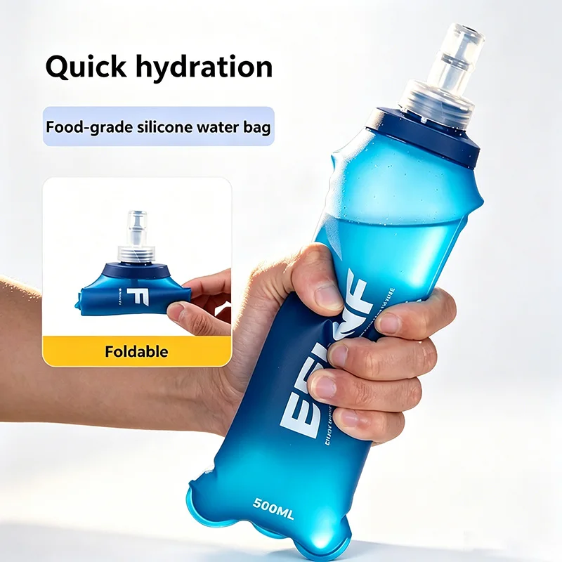 New Flask 500ml Running Soft Water Bottle Running Soft Flask Gourde Silicone Water Bottle Running Bottle YDSH02 - view 2