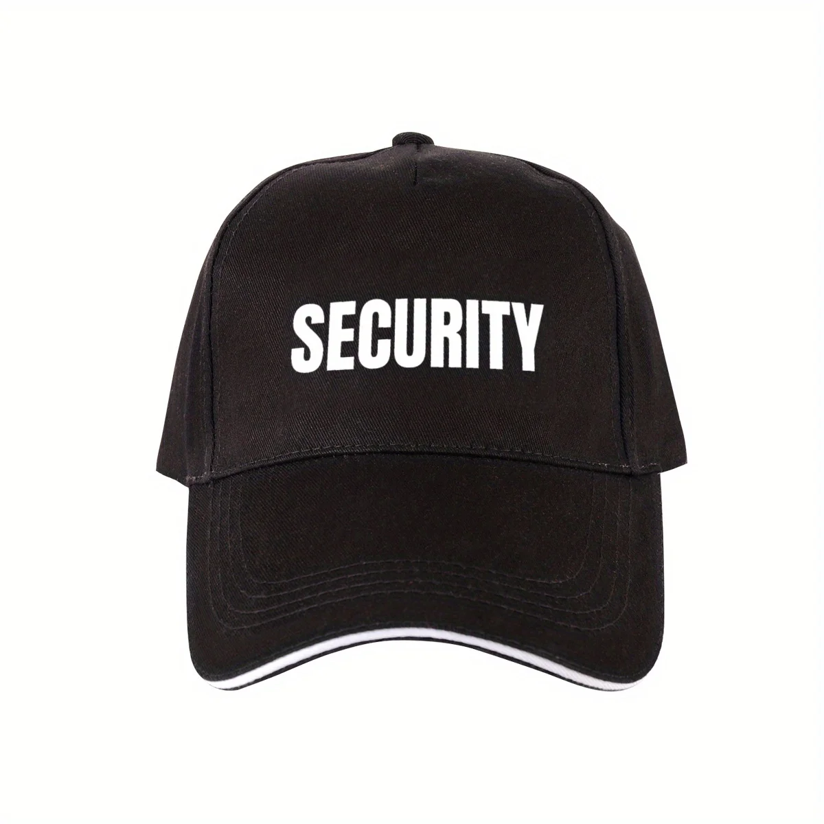 Adjustable SECURITY Printed Vintage Black Trucker Baseball Cap - Lightweight 100% Polyester, Breathable & Moisture-Wicking, Adju