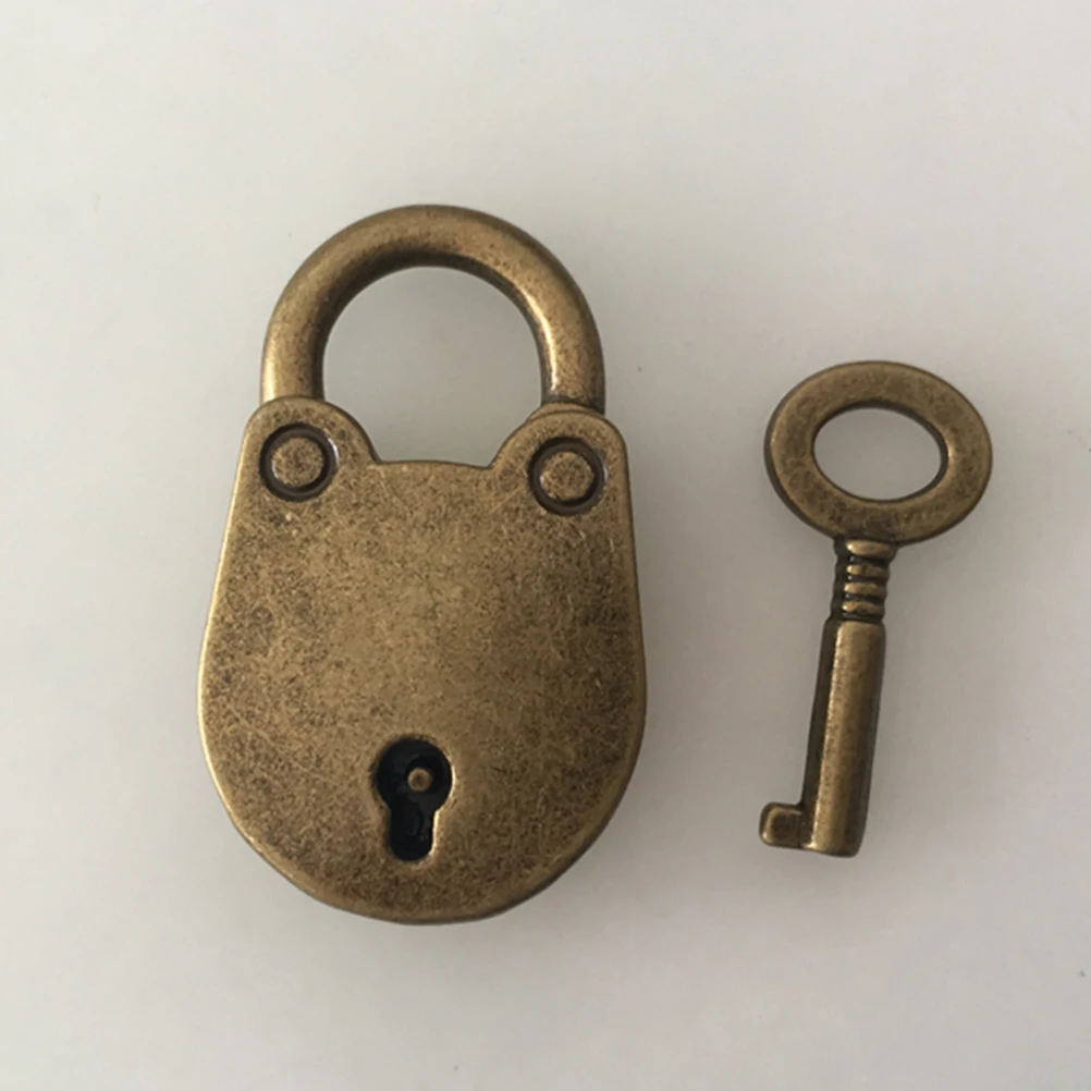 

3 Pcs Padlock Vintage Style Bronze Zinc Alloy Key Lock Decorative For Handbag Jewelry Box Small Luggage Craft Diary Tiny