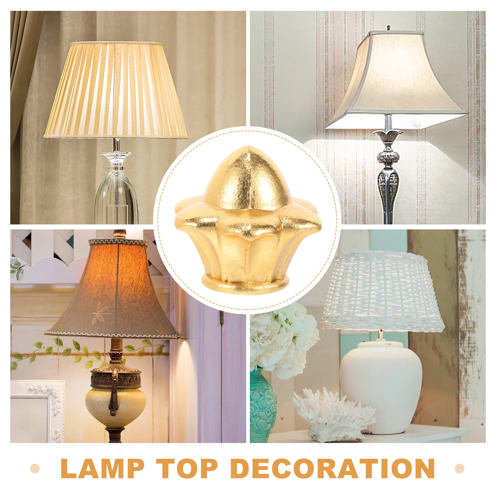 

4Pcs Decorative Lamp Finial Metal Floor Lamp Finial Caps for Table Desk Lampshade Top Elegant DIY Lighting Accessory Upgrade