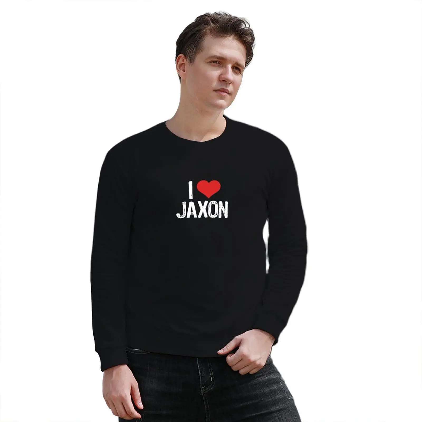 Pull à capuche I Love Jaxon pour hommes, vêtements d'hiver, style coréen, streetwear, chemise de protection