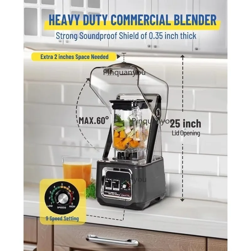 Professional High-Speed Commercial Blender 1.5 Ltrs Multifunctional Sound-Covered Quality for Bar Coffee Shop Kitchen