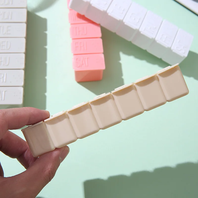 Pill Box Strip Type 7 Days A Week Medicine 7 Compartments Sub-packing Medicine Box Convenient Storage Box Pill Organizer