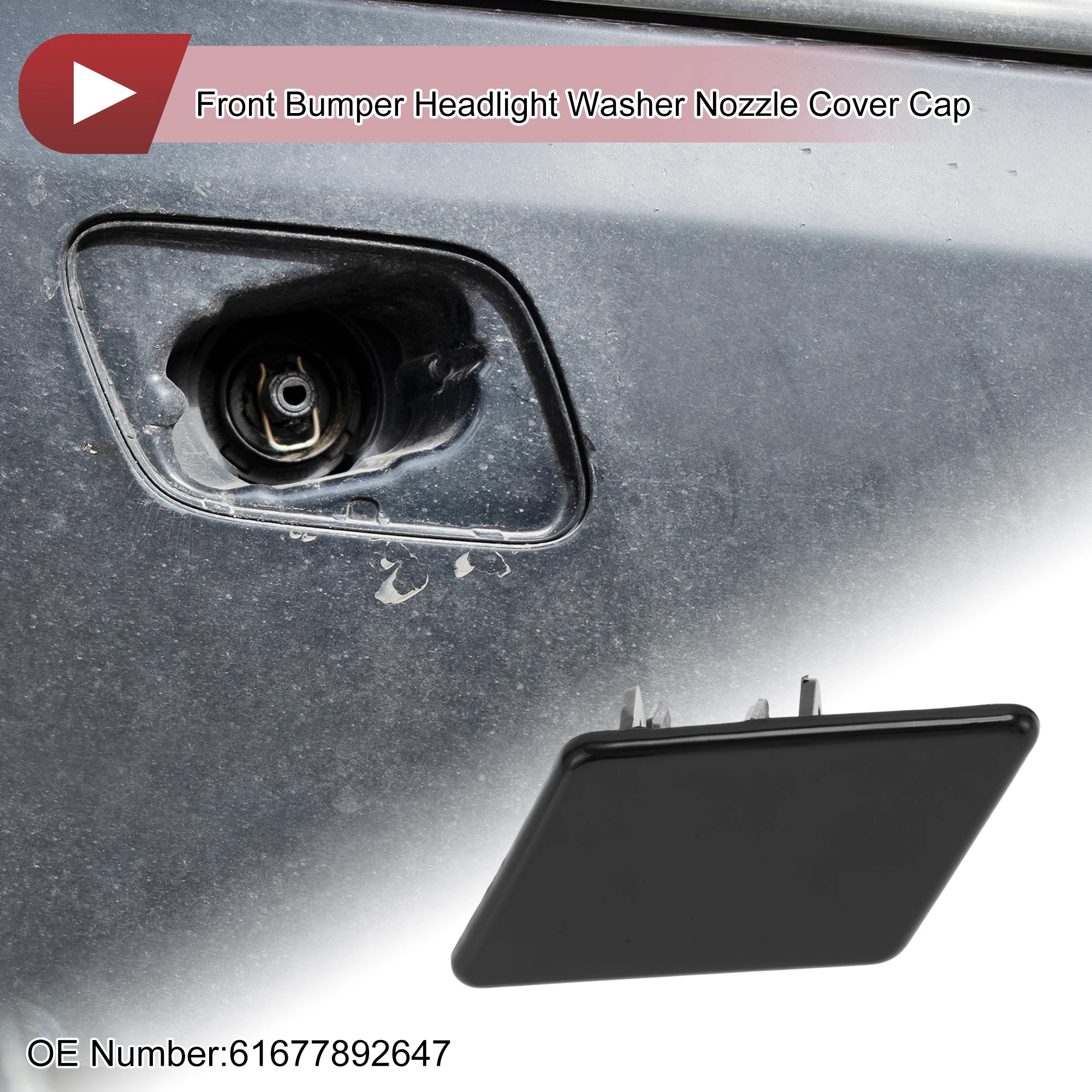 

UXCELL Bumper Headlight Washer Nozzle Cover Cap No.61677892647 for BMW 328i xDrive