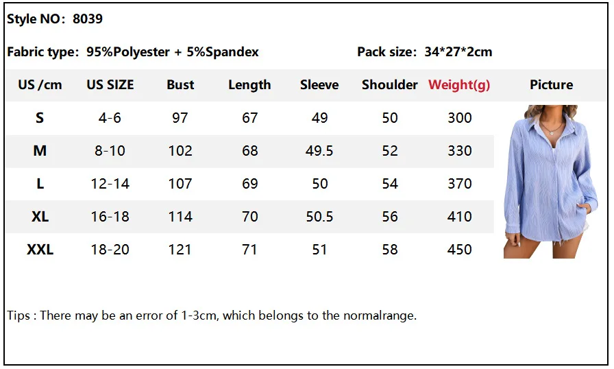 Women's Blouse Wave Textured Loose Fashionable Shirt Female Long Sleeve Tops Solid T-shirt Top For Women