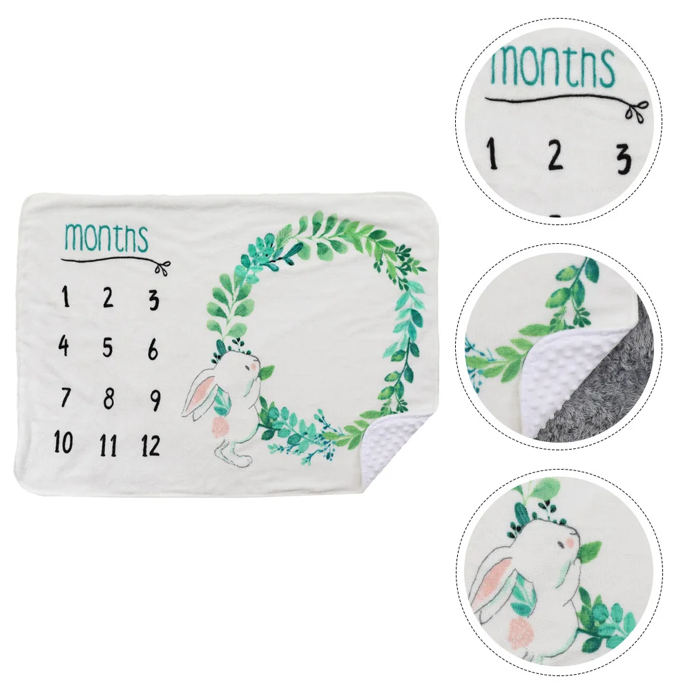 

1Pcs Baby Blanket Newborn Printed Double Layer Fleece Monthly Photo Background Baby Growth Record Fleece Blanket
