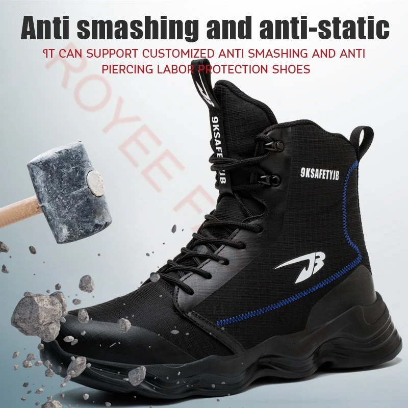 2023 Work boots safty boots for Women Men Breathable Sports Boots Anti-Smashing steel toe