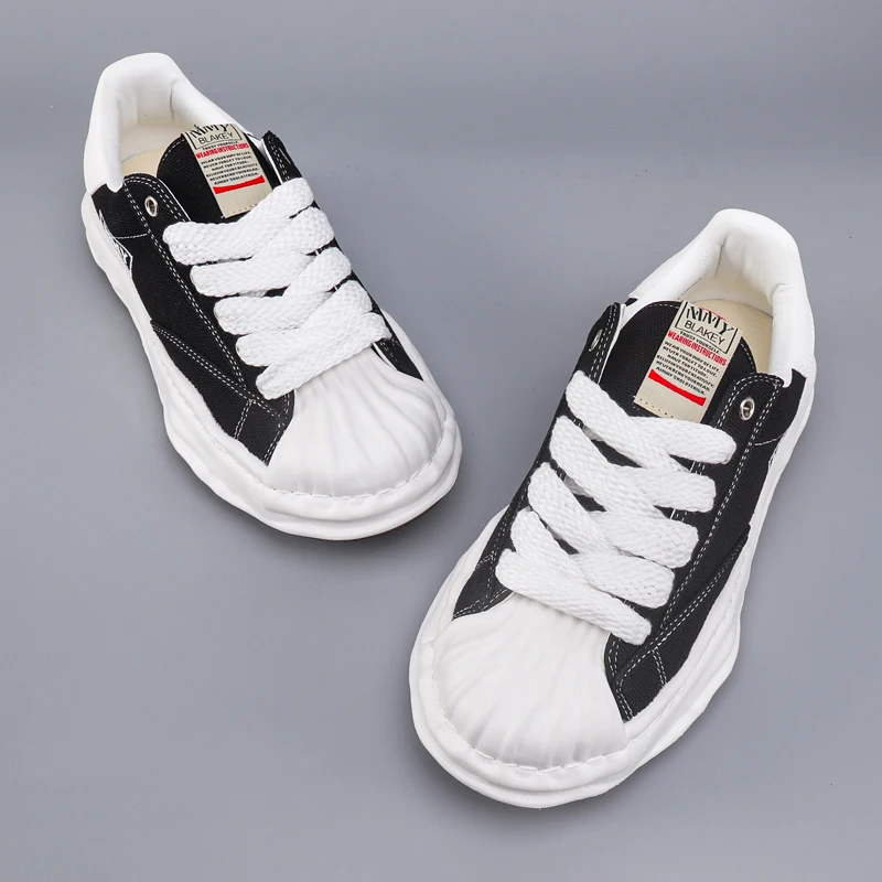 2024 New Winter Shell Toe Dissolving Shoes for Men, Ins-style Same Style Canvas Shoes, Retro Sneakers for Men