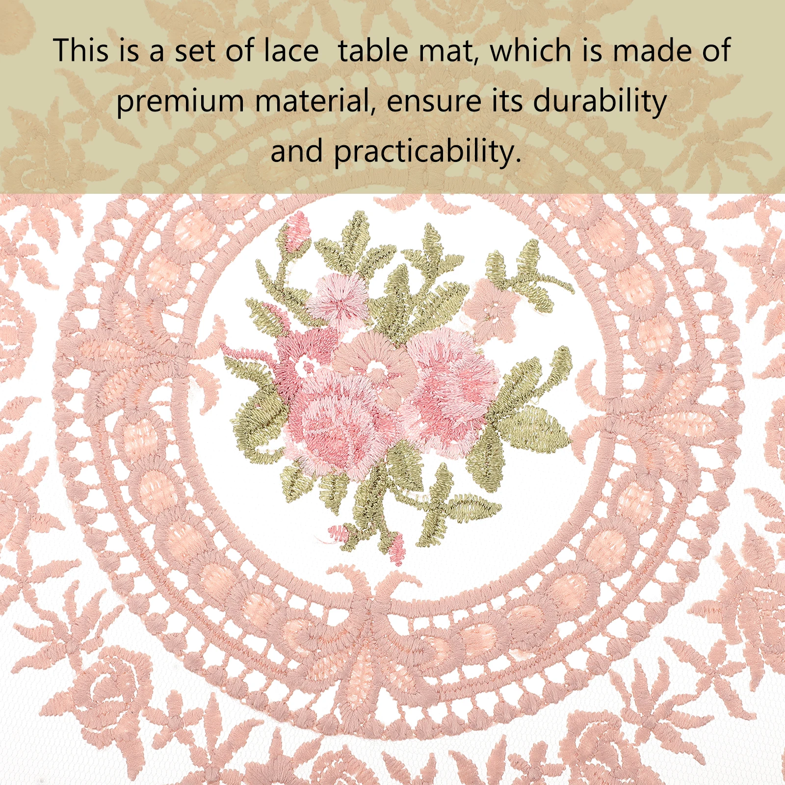 

2 Pcs Placemat Soft Reusable Coaster Milk Silk Material Elegant Lace Mats Holidays Valentines Easter Mothers Day