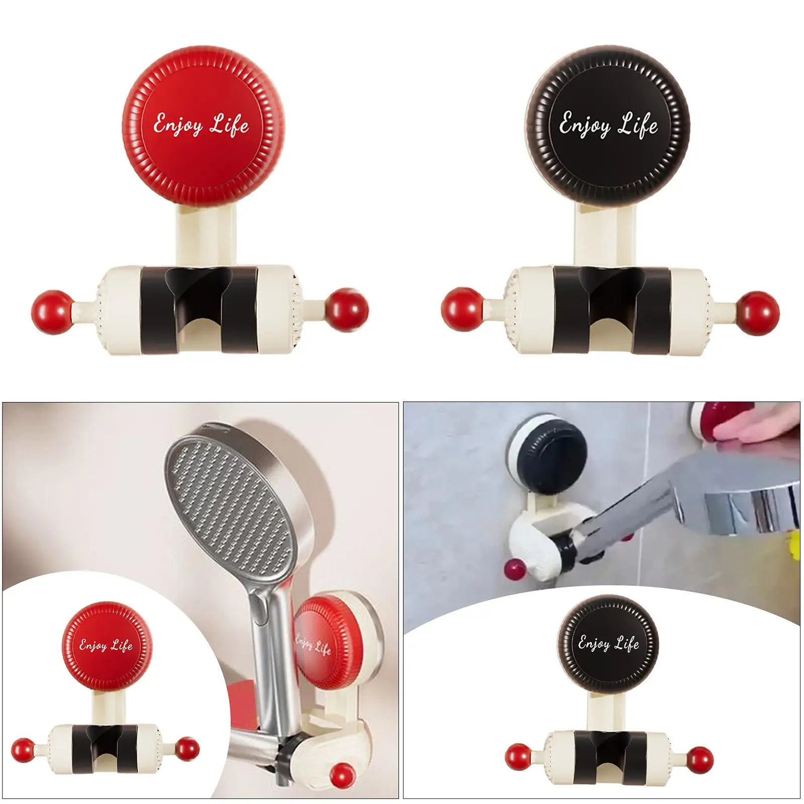 

Shower Holder Wall Mounting with Suction Cup Shower Head Bracket Shower Spray Holder for Apartment Washroom Home Hotel Restroom