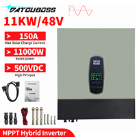 DATOUBOSS 11KW Hybrid Solar Inverter 48V 230VAC Photovoltaic Inverter Off Grid Tie Built in 150A Dual MPPT Solar Charge 500VDC