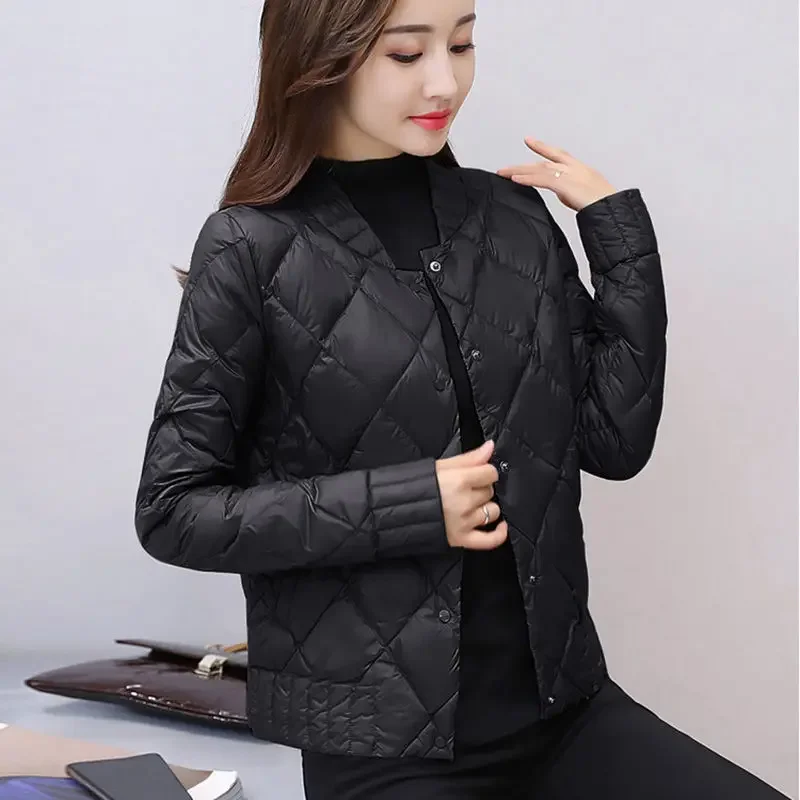 Winter Cotton-padded Coat Women Ultra Light Short Thin Jackets Autumn Casual Slim Puffer Jacket Female Parkas Outwear