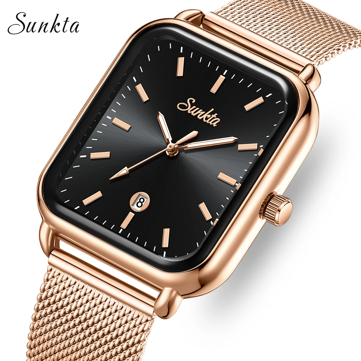

SUNKTA Ladies Watch 2026 Square Women's wristwatch Quartz Calendar Elegant casual fashion Retro Watch women Relogio Feminino+BOX