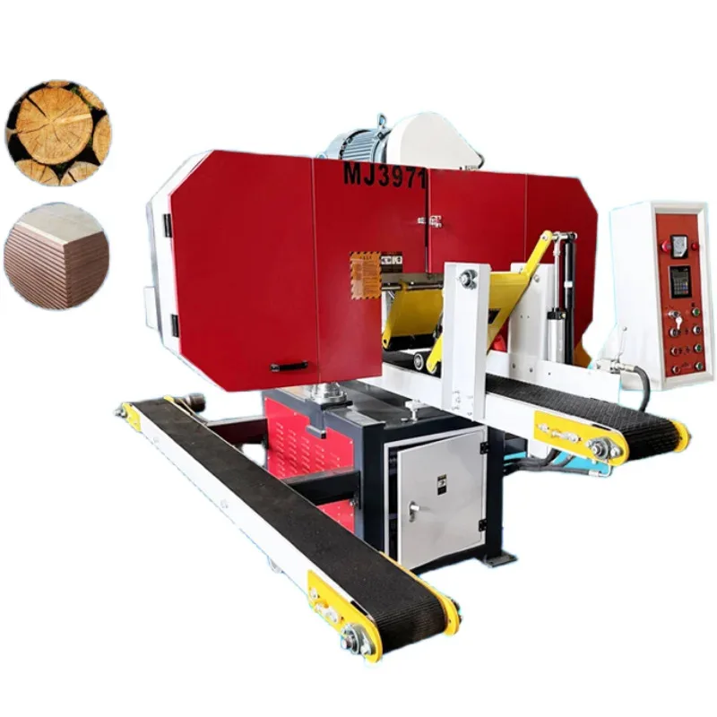 Industrial Horizontal Dual Blade Conveyor Resaw Band Saw 15.37KW Motor For Cutting Logs Redwood Thin Wood Board