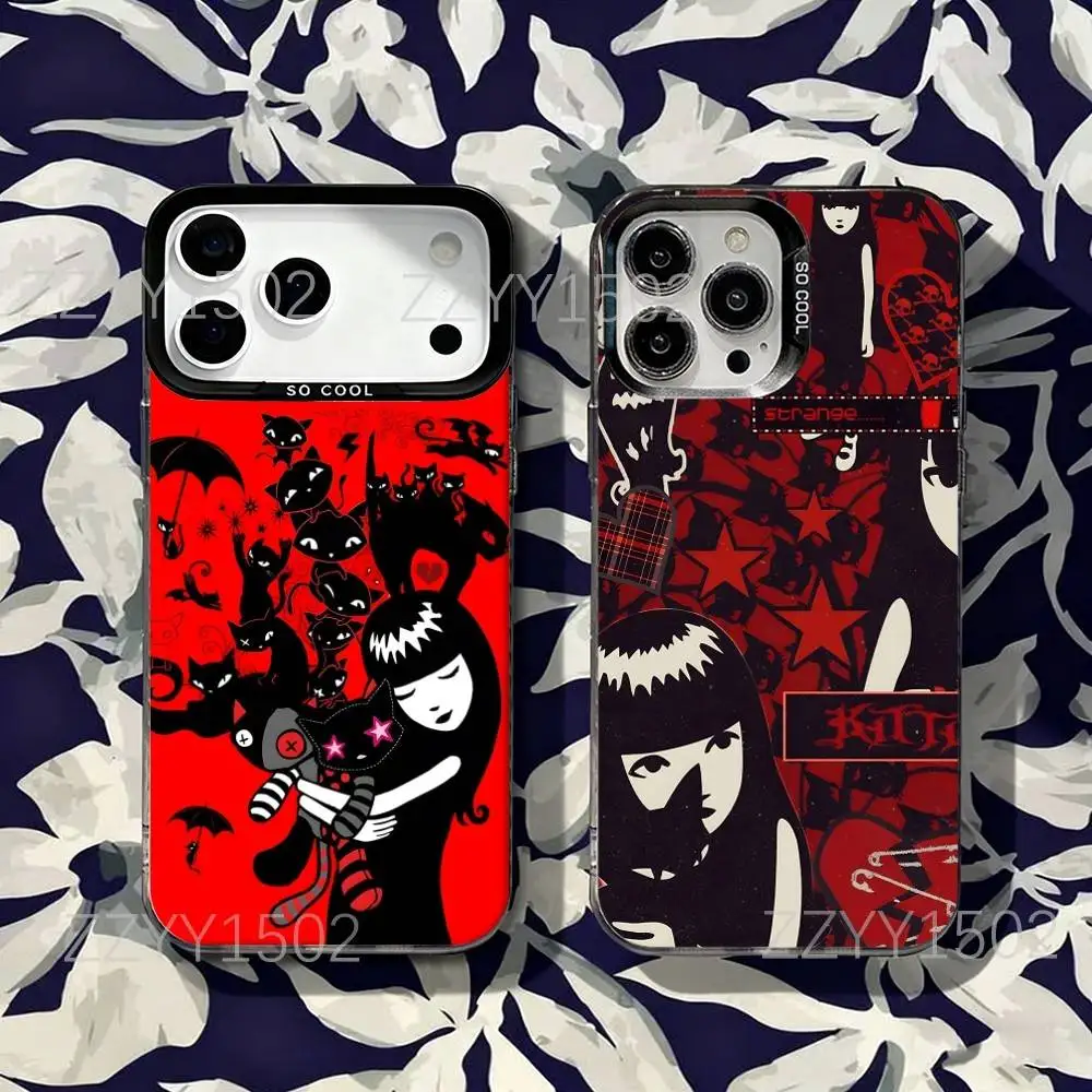 

E-Emily The Strange Gothi For iPhone 17,16,15,14,13,12,11,X,8,7,Pro,Max,Plus,SE4,Air,Mini Durable Hard Shell Matte