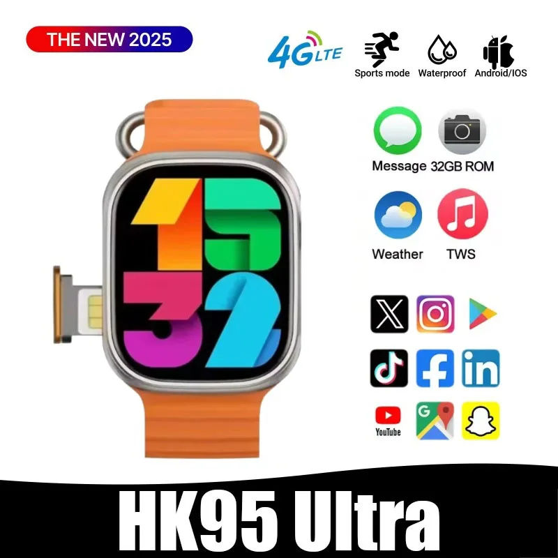 

HK95 Ultra Смарт-часы Мужчины Женщины NFC AMOLED Экран BT Вызов Кислород в крови Сердечный ритм Спортивные водонепроницаемые умные часы HK9 PRO MAX