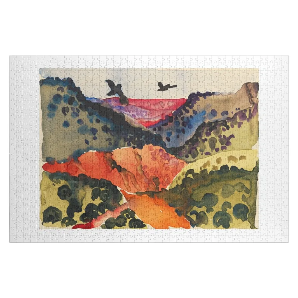 

Georgia O'Keeffe, Canyon with Crows Jigsaw Puzzle Customizable Gift Jigsaw For Kids Puzzle