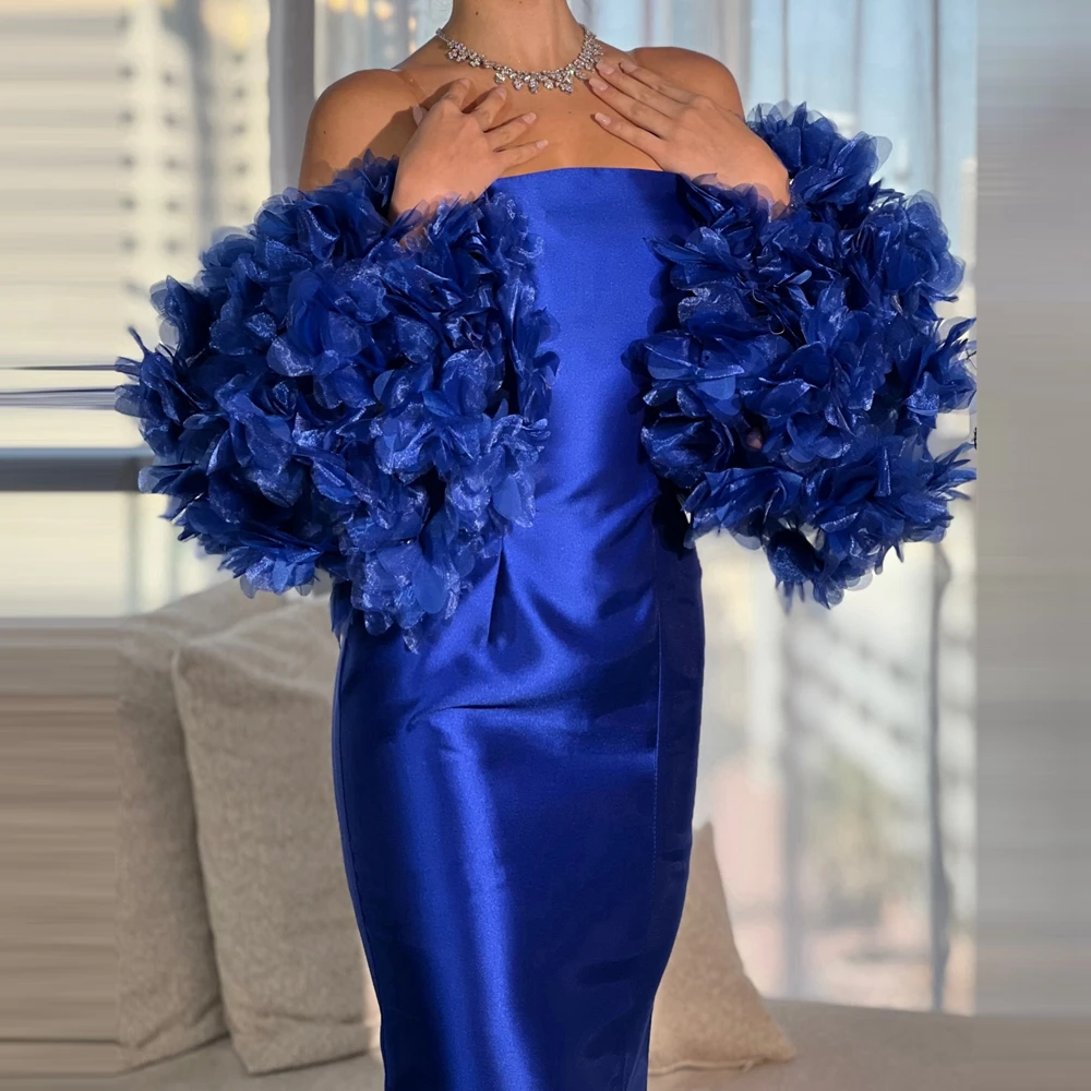 

Новинка: Элегантные рукава королевского синего цвета для вечерних платьев, очень пышные рукава из тюля в стиле принцессы, женская накидка для торжественных мероприятий и выпускных вечеров.