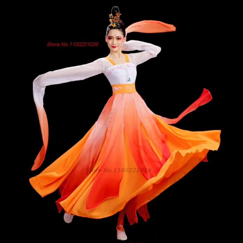 robe-de-danse-vintage-chinoise-ancienne-haut-hanfu-en-mousseline-de-soie-de-couleur-degradee-nationale-jupe-robe-folklorique-de-festival-performance-sur-scene-2026