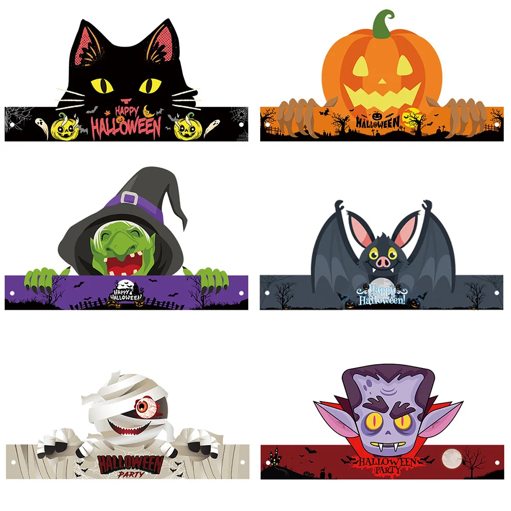

12pcs/set Halloween Party Pumpkin Paper Hat, Festival Children's Dress up Funny Decorative Cute Paper Hat