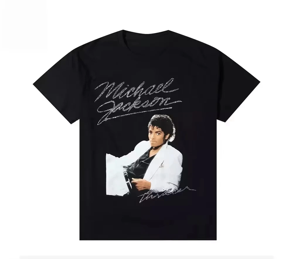 Hot Sale Michael Jackson Vintage Classic Poster Print T-shirt Men Women Summer New Cotton O-neck Tee Loose Casual Oversized Top