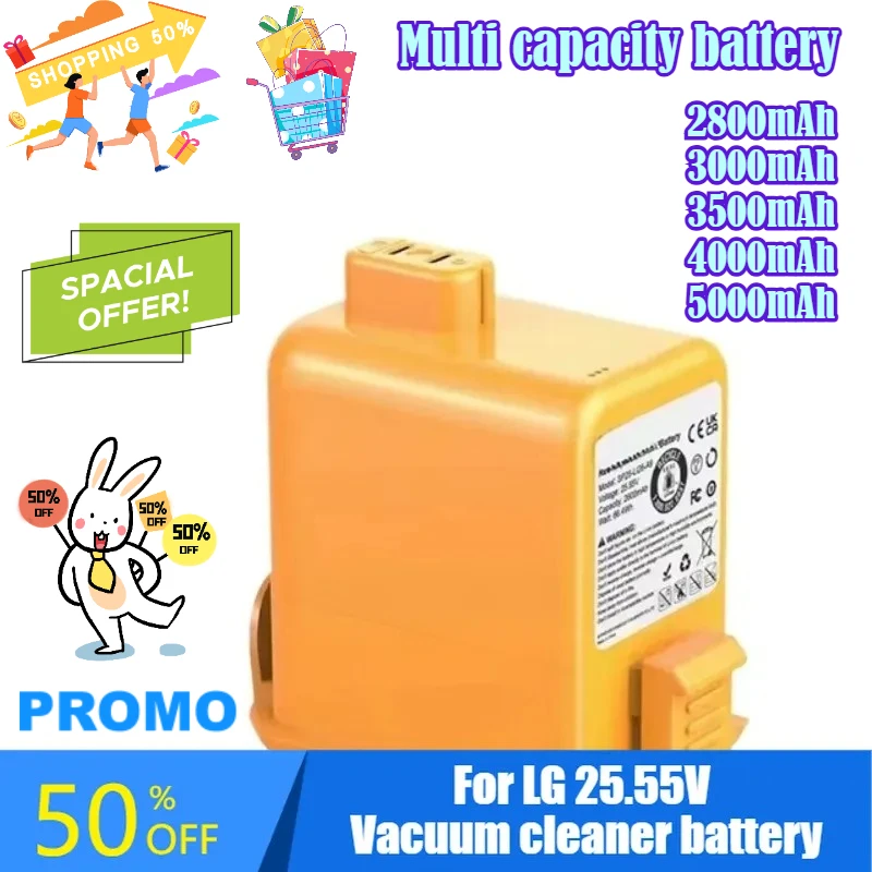

Vacuum Cleaner Battery 5000mAh EAC63382201 EAC63758601 EAC63382202 MEV65921201 EAC63382204 for LG Cord Zero A9, A9+, A9 Plus