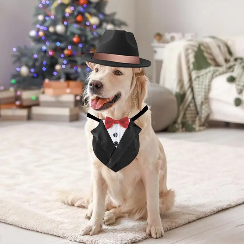 Dog Tuxedo Wedding Suit Bow Tie Costume Formal Tuxedo Wedding Shirt Suit Set Comfortable Non Fading Elegant Dog Formal Wedding