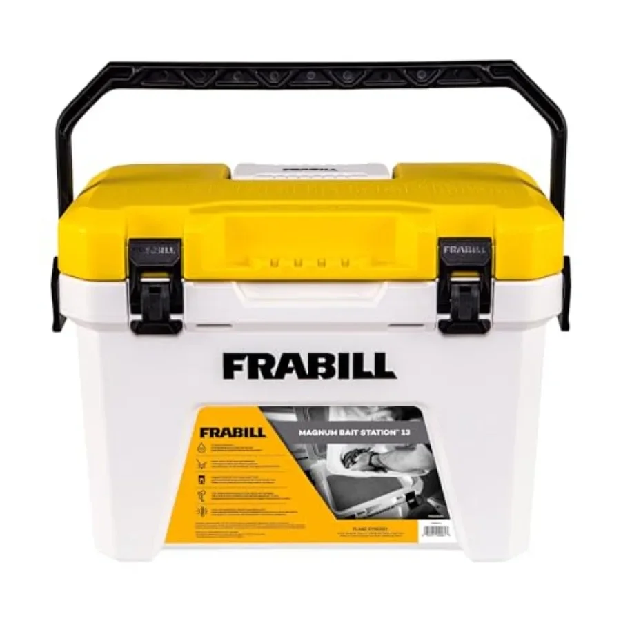 

Magnum Bait Station Live Bait Well for fishing applications, white and yellow polyethylene, UV-resistant and durable